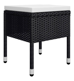 Ensemble de salle à manger de jardin 5 pcs Noir