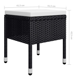 Ensemble de salle à manger de jardin 5 pcs Noir