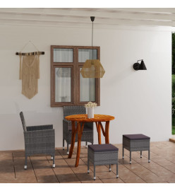 Ensemble de salle à manger de jardin 5 pcs Gris