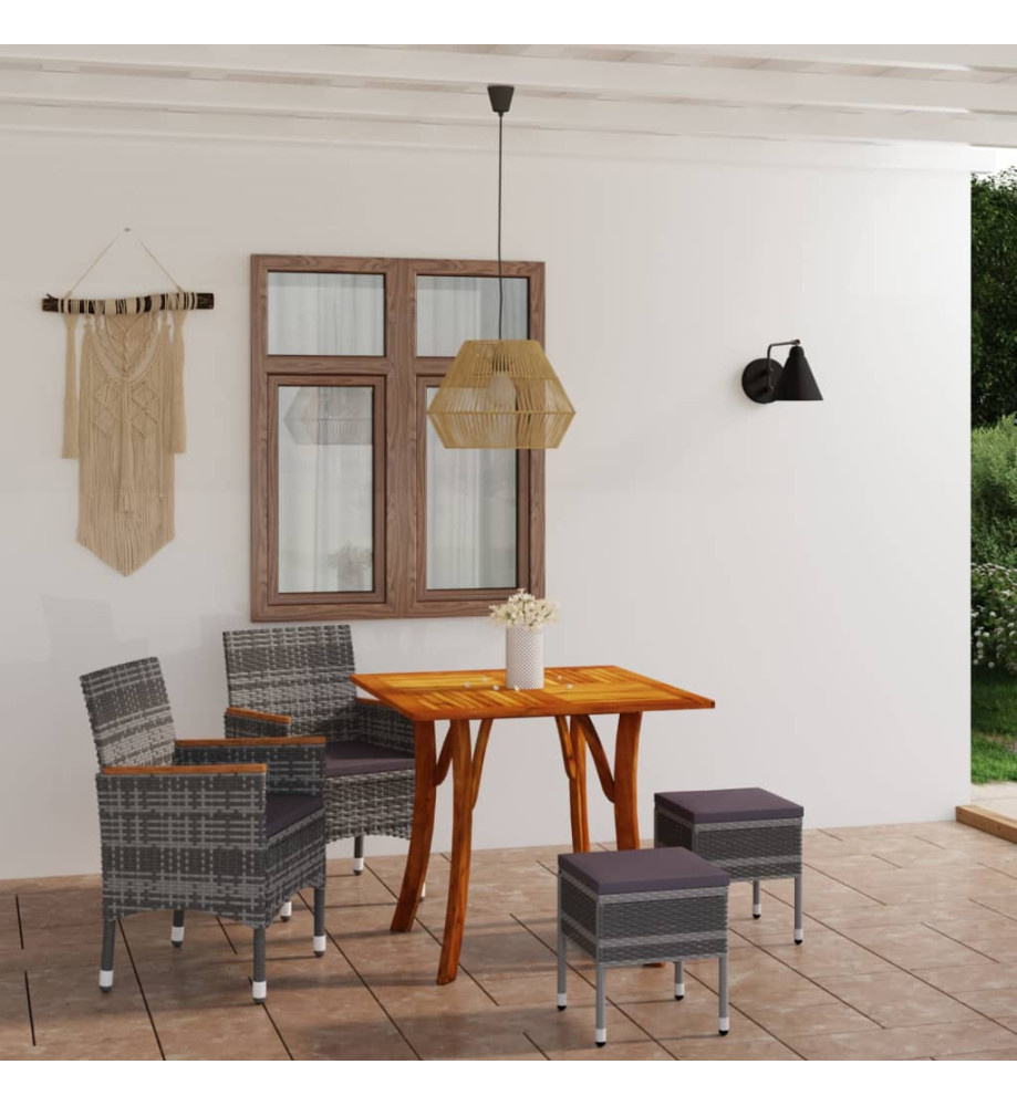 Ensemble de salle à manger de jardin 5 pcs Gris Ensemble de salle à manger de jardin 5 pcs Gris