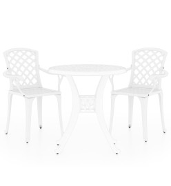 Ensemble de bistro 3 pcs Aluminium coulé Blanc