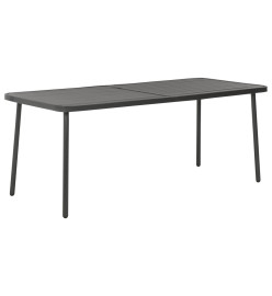 Ensemble de salle à manger de jardin 7 pcs Acier Gris foncé
