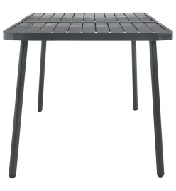 Ensemble de salle à manger de jardin 7 pcs Acier Gris foncé