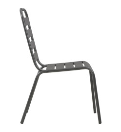 Ensemble de salle à manger de jardin 7 pcs Acier Gris foncé