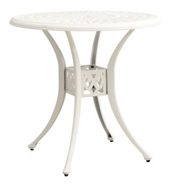 Table de jardin Blanc 78x78x72 cm Aluminium coulé