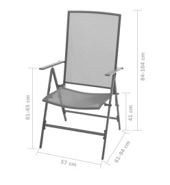 Ensemble de salle à manger de jardin 3 pcs Acier Anthracite