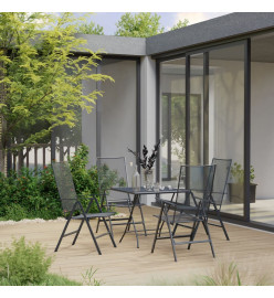 Ensemble de salle à manger de jardin 5 pcs Acier Anthracite