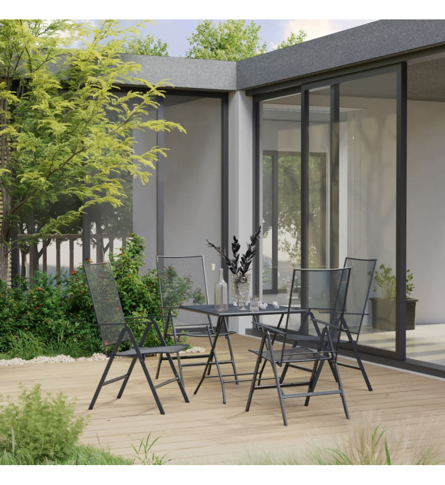 Ensemble de salle à manger de jardin 5 pcs Acier Anthracite Ensemble de salle à manger de jardin 5 pcs Acier Anthracite