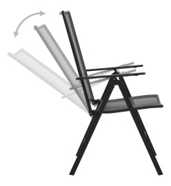 Ensemble de salle à manger de jardin 5 pcs Acier Anthracite