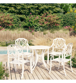 Ensemble de bistro 5 pcs Aluminium coulé Blanc