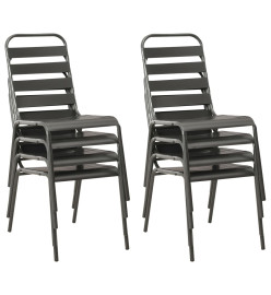 Mobilier de salle à manger d'extérieur 9 pcs Acier Gris foncé