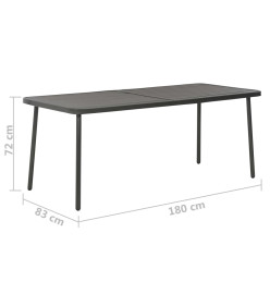 Mobilier de salle à manger d'extérieur 9 pcs Acier Gris foncé