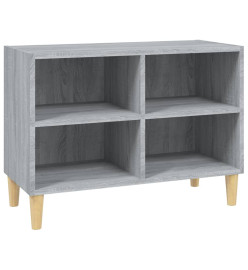 Meuble TV avec pieds en bois massif Sonoma gris 69,5x30x50 cm