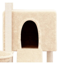 Arbre à chat avec griffoirs en sisal Crème 96 cm