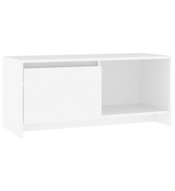 Meuble TV Blanc 90x35x40 cm Aggloméré