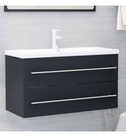 Ensemble de meubles de salle de bain 2 pcs Gris Aggloméré