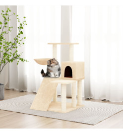 Arbre à chat avec griffoirs en sisal Crème 82 cm