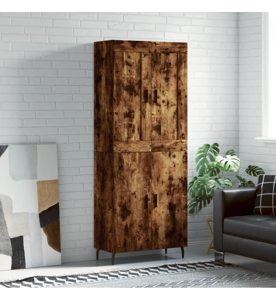 Buffet haut Chêne fumé 69,5x34x180 cm Bois d'ingénierie Buffet haut Chêne fumé 69,5x34x180 cm Bois d'ingénierie
