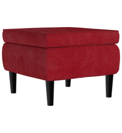 Tabouret avec pieds en bois Rouge bordeaux Velours