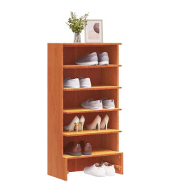 Armoire à chaussures cire marron 52x30x104 cm bois pin massif