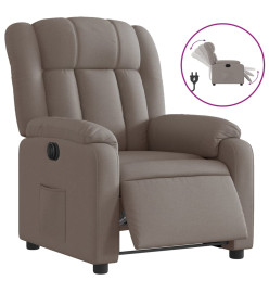 Fauteuil inclinable électrique Taupe Tissu