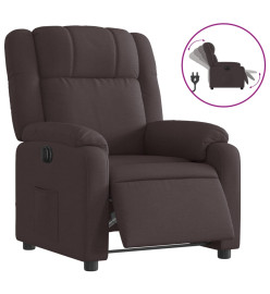 Fauteuil inclinable électrique Marron foncé Tissu