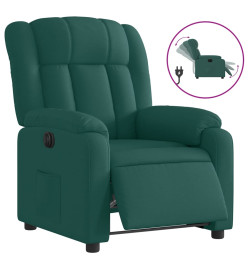 Fauteuil inclinable électrique Vert foncé Tissu