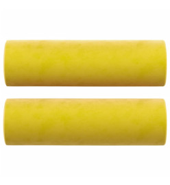 Canapé 2 places avec oreillers décoratifs jaune 140 cm velours