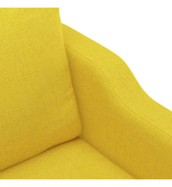 Canapé à 2 places Jaune clair 140 cm Tissu