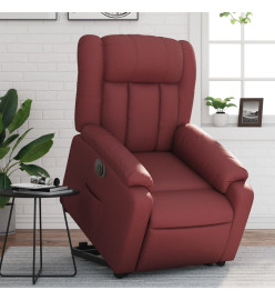 Fauteuil inclinable électrique rouge bordeaux similicuir