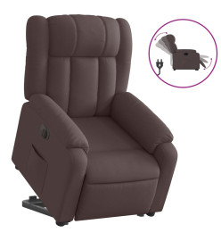 Fauteuil inclinable électrique marron foncé tissu