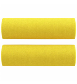 Canapé 2 places avec oreillers jaune clair 120 cm tissu