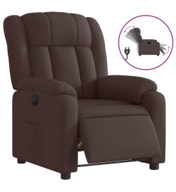 Fauteuil inclinable électrique Marron foncé Tissu