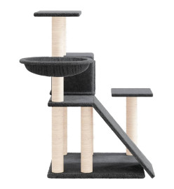 Arbre à chat avec griffoirs en sisal Gris foncé 82 cm