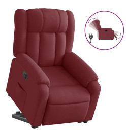 Fauteuil inclinable électrique rouge bordeaux tissu