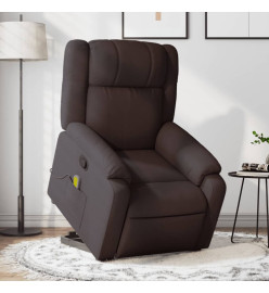 Fauteuil inclinable de massage Marron foncé Tissu