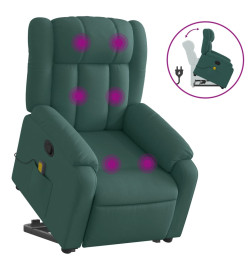 Fauteuil inclinable de massage Vert foncé Tissu