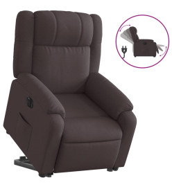 Fauteuil inclinable électrique marron foncé tissu