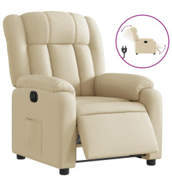 Fauteuil inclinable électrique Crème Tissu