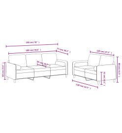 Ensemble de canapés 2 pcs avec coussins vert foncé velours