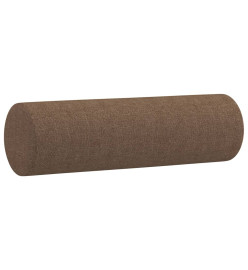 Ensemble de canapés 2 pcs avec coussins marron tissu