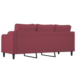 Canapé à 3 places Rouge bordeaux 180 cm Tissu