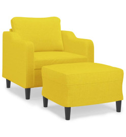 Fauteuil avec repose-pied Jaune clair 60 cm Tissu