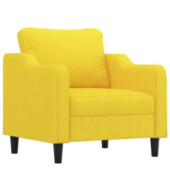 Fauteuil avec repose-pied Jaune clair 60 cm Tissu