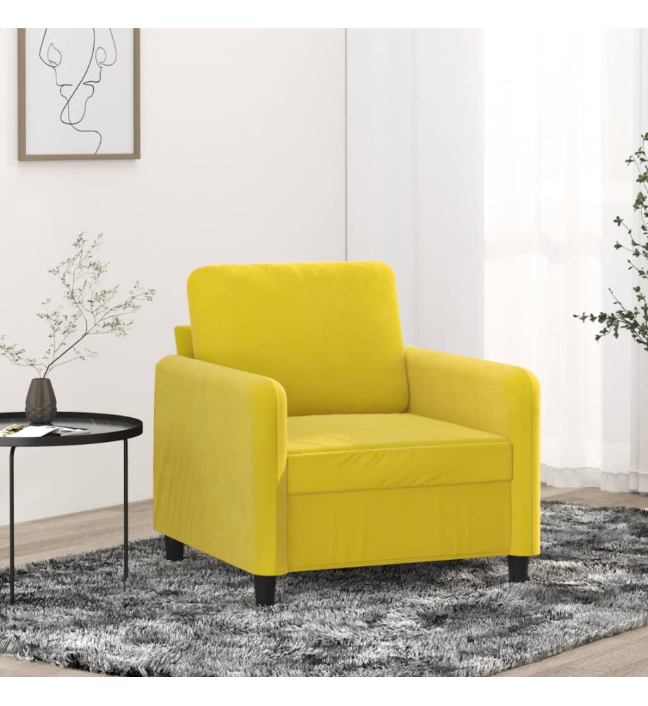 Fauteuil Jaune 60 cm Velours