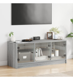 Meuble TV avec portes en verre sonoma gris 102x37x42 cm