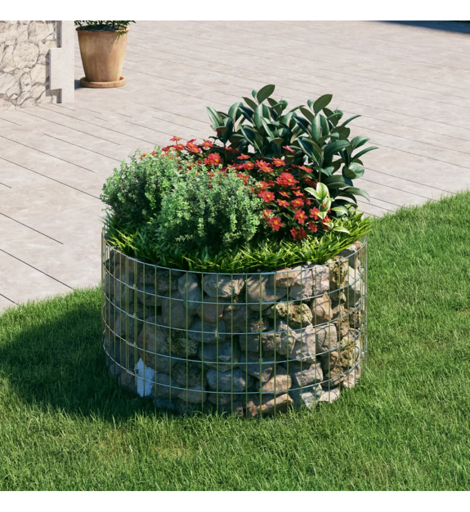 Poteau à gabion circulaire Acier galvanisé Ø100x50 cm