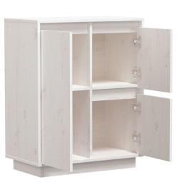 Buffet Blanc 60x34x75 cm Bois massif de pin