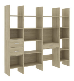 Ensemble de bibliothèque 4 pcs Chêne sonoma Aggloméré