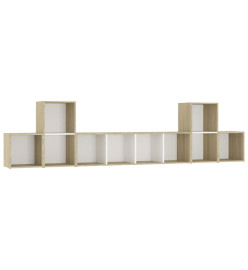 Ensemble de meubles TV 5 pcs Blanc et chêne sonoma Aggloméré